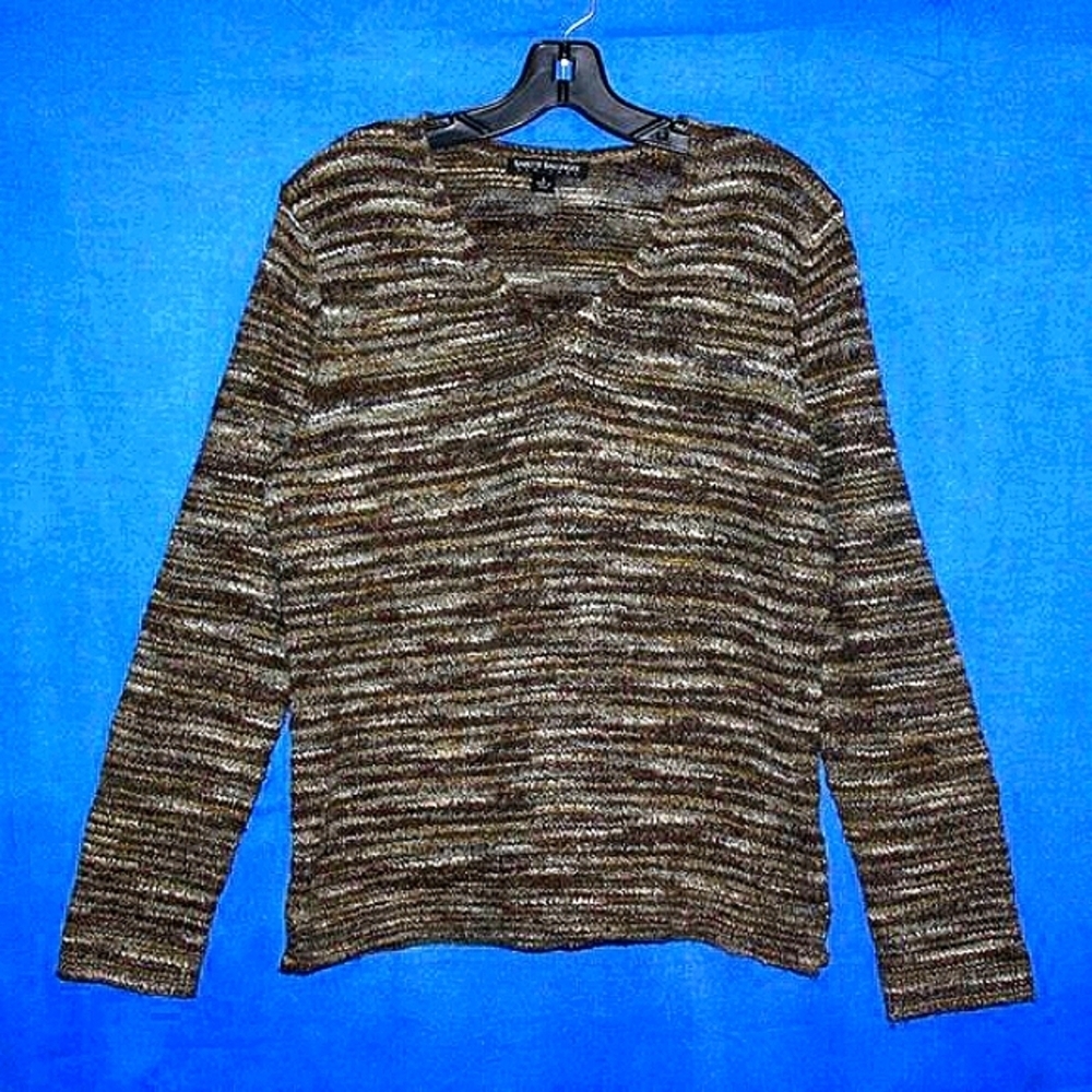 Babette Ballinger New York Multi-Color Speckled Knit Sweater L